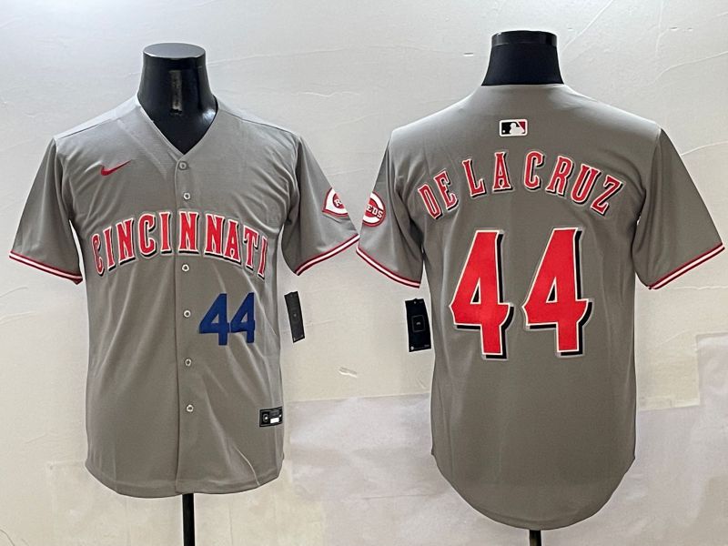 Men Cincinnati Reds #44 Delacruz Grey Game Nike 2025 MLB Jersey style 3